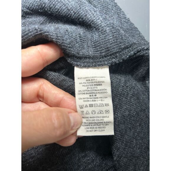 We The Free People Split Back Cowl Turtleneck Top Charcoal Womens Small PS - Picture 6 of 7